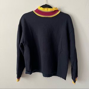 zara stripe mock neck sweater